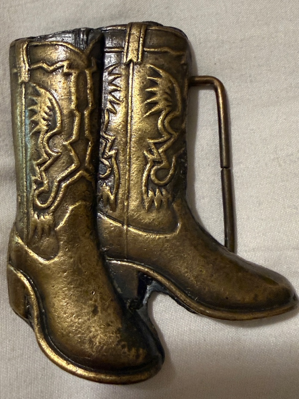 Vintage Bronze Cowboy Boot Belt Buckle - Women's Accessory Fraulein Boot Company